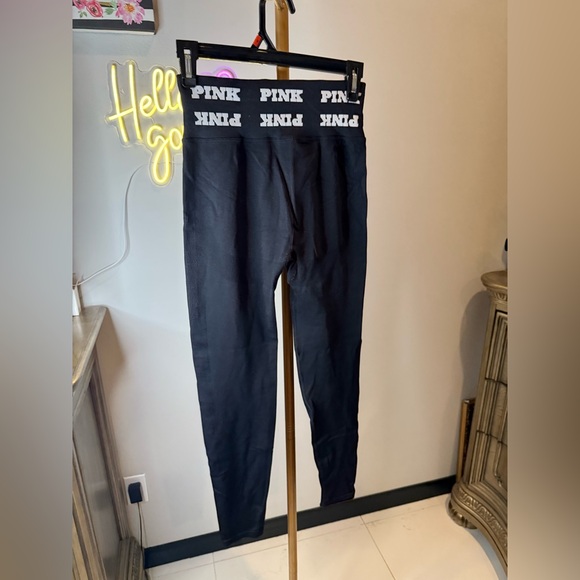 PINK Victoria's Secret Black Leggings High Waist Stretch - Picture 2 of 5